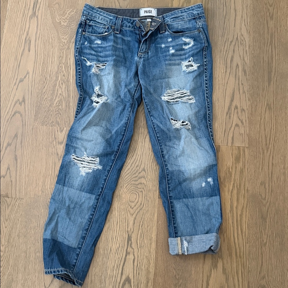 PAIGE Ripped Denim Jeans